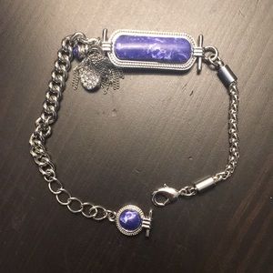 Lia Sophia Silver Bracelet, Blue Marble Accents